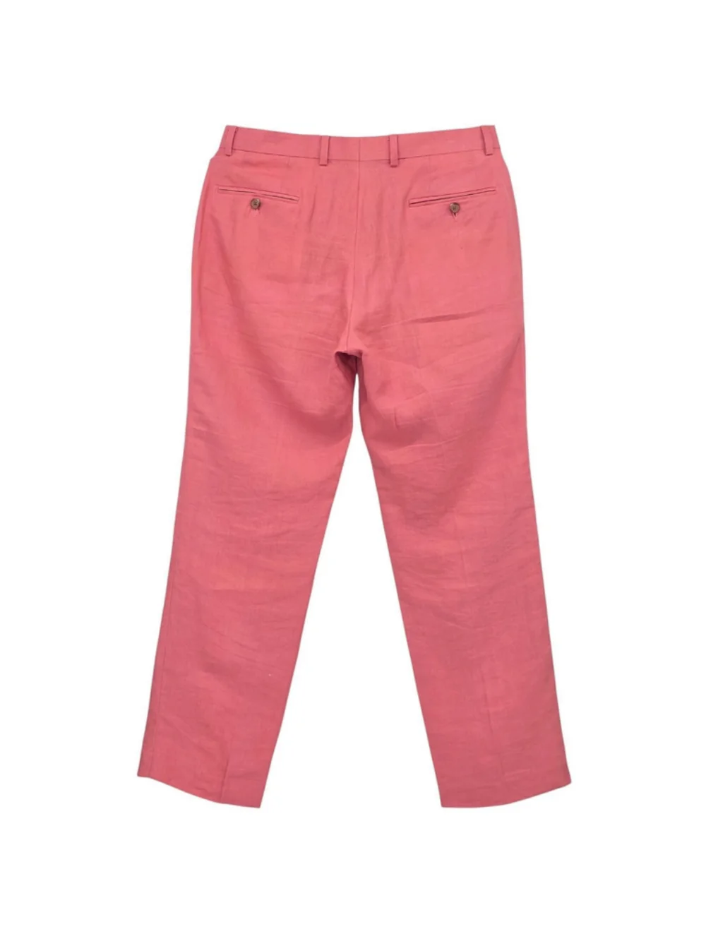 Ralph Lauren Mens 33x30 100% Linen Pants Salmon Pink Flat Front Preppy Resort